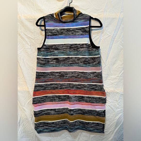 Anthropologie Space Dye Sleeveless Striped Knitted Sweater Tunic Dress Large - Picture 1 of 7